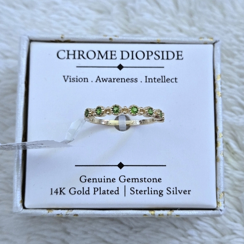 Shivam Chrome Diopside💚 Half Eternity♾️ Ring - NIB - Picture 14 of 15
